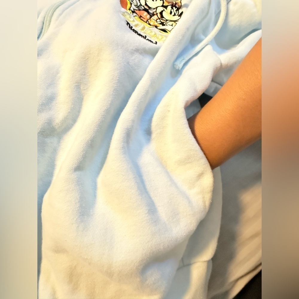 Disney Light Blue Hoodie with Characters Size M - Picture 7 of 11